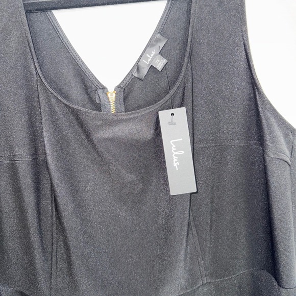 Lulus Black Sleeveless Square Neck Fit and Flare Zipper Dress Plus Size 2X - Picture 7 of 10